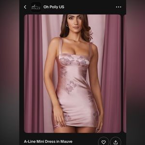 Oh Polly Dress A-Line Mini Dress in Mauve US 10 brand new, never worn NWT